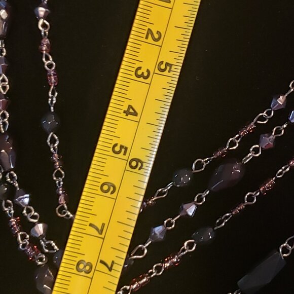 Retro Lightweight Beaded and Silver Tone 4-Strand Tiered Necklace - Picture 8 of 9